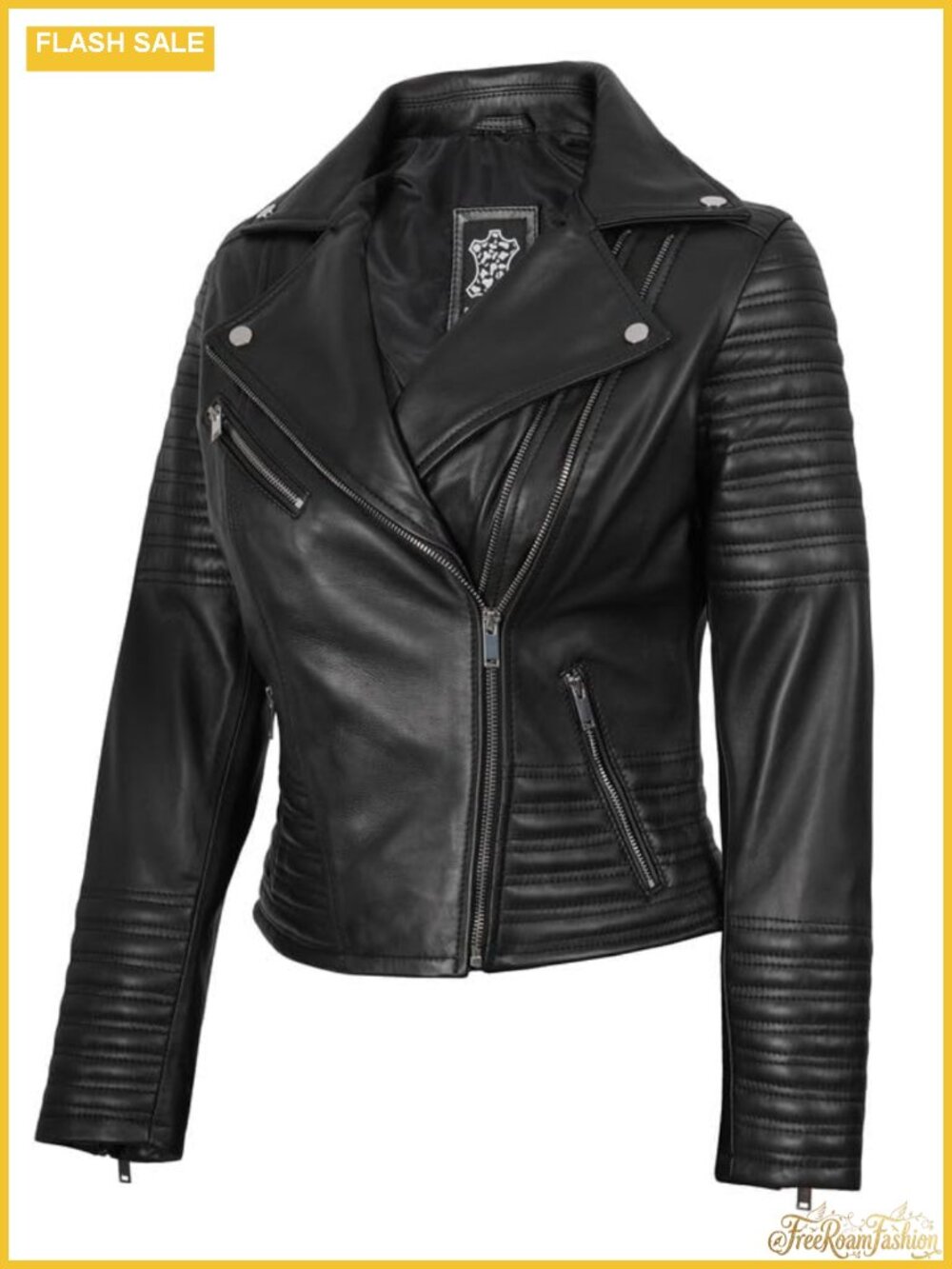 Real Lambskin Leather Jacket Asymmetrical Motorcycle Style